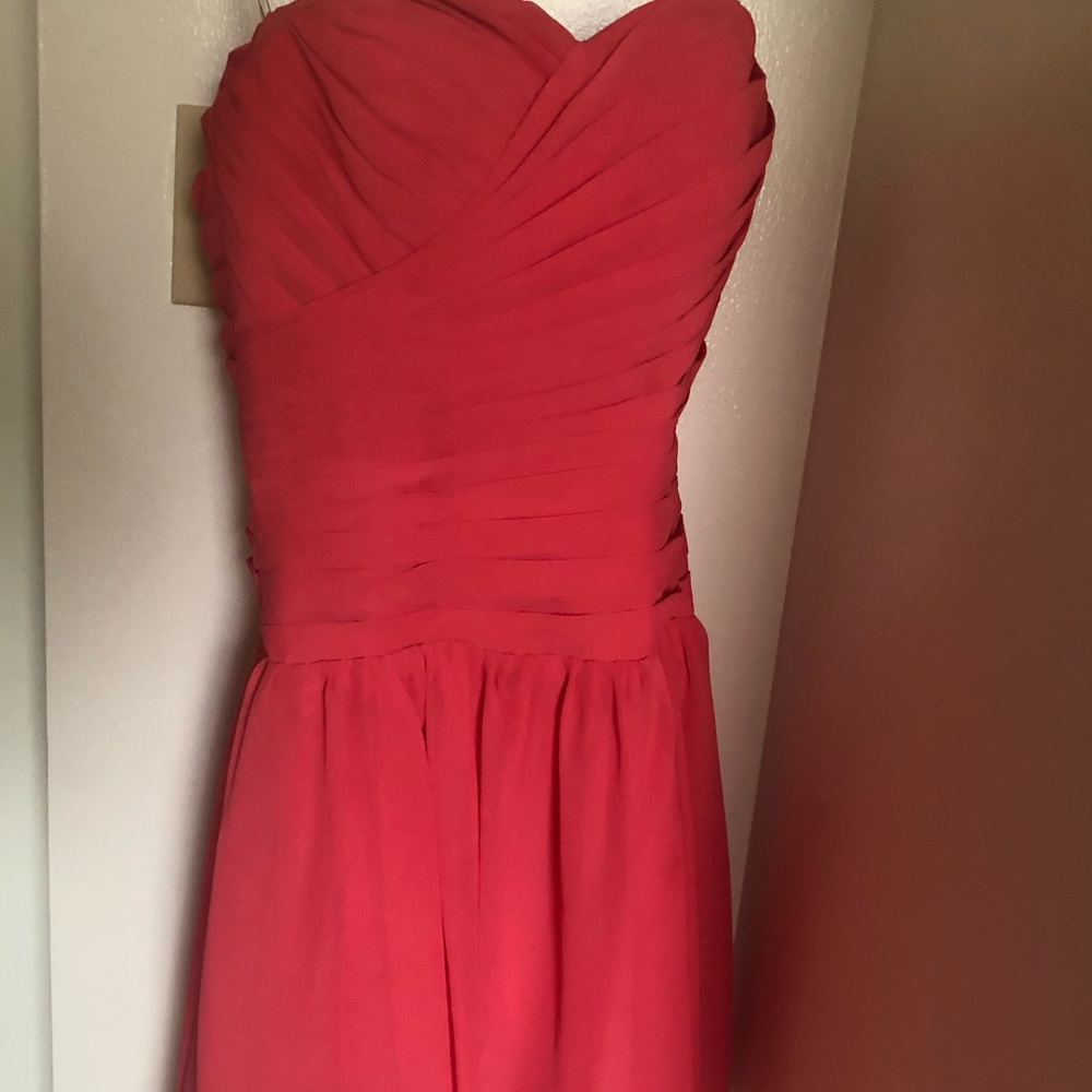 Coral Strapless dress